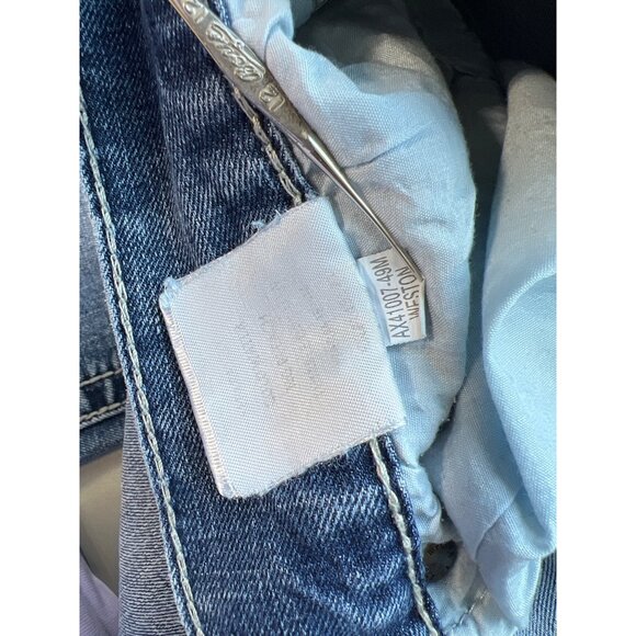 Axel Mens Jeans W33 L32 Vintage Blue Distressed Straight Fit Denim Pants Durable - Picture 8 of 9